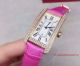 2017 Knockoff Cartier Tank Gold Diamond Bezel White Face Pink Leather Band 23mm Watch (3)_th.jpg
